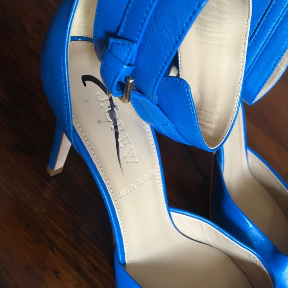 J Crew electric blue leather heels with ankle strap. Size 7 New Made in Italy… - Picture 5 of 5
